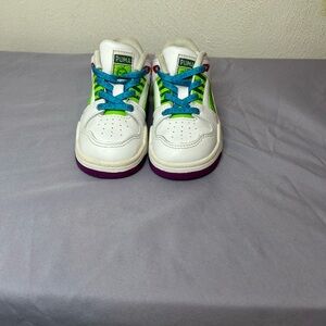 Puma X Cocomelon Kids 7C White Sneakers with Green and Blue Accents